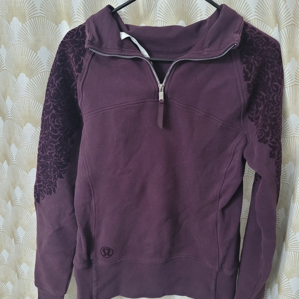 Lululemon Floral Flock Dark Cherry Half-Zip